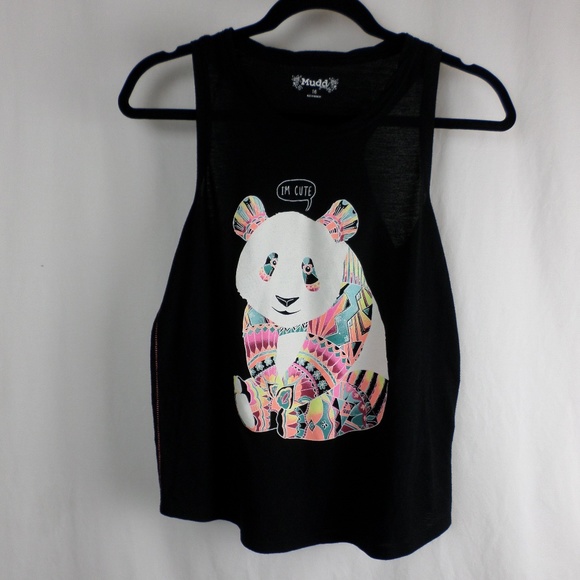 I'm Cute Panda Ruched Tank Top - Picture 2 of 4